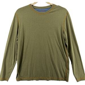 Orvis Trout Bum T Shirt Men’s Large Long Sleeve Heather Green Wicking Fishing